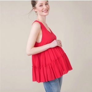 NWT Hatch The Austra Tank Silk Ruffle Size 1 Maternity